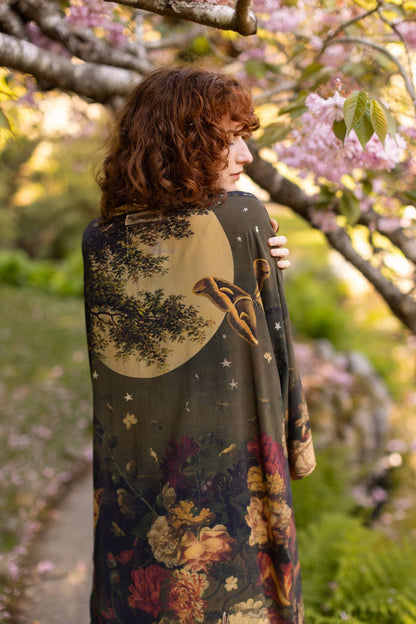 The Messenger Opera Duster Robe w/ Joan of Arc & Florals - ivyandlavyboutique Market of Stars (USA)