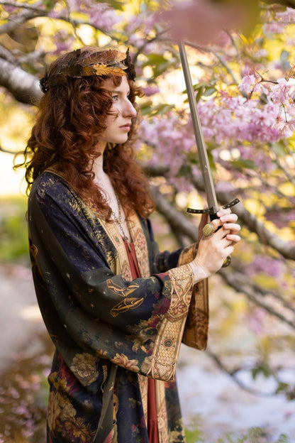 The Messenger Opera Duster Robe w/ Joan of Arc & Florals - ivyandlavyboutique Market of Stars (USA)