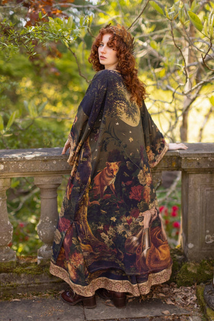 The Messenger Opera Duster Robe w/ Joan of Arc & Florals - ivyandlavyboutique Market of Stars (USA)
