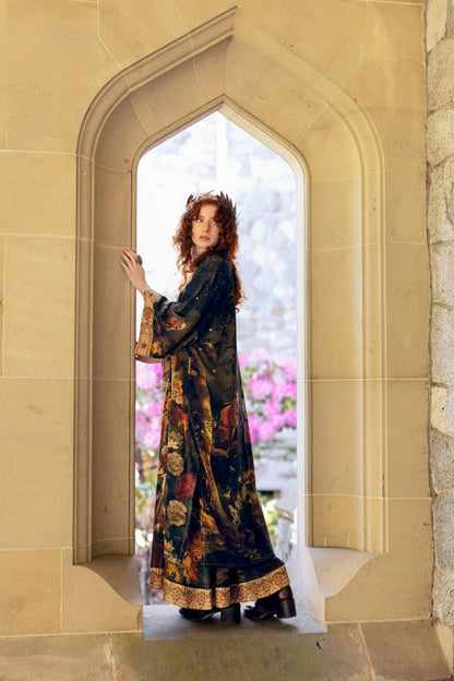 The Messenger Opera Duster Robe w/ Joan of Arc & Florals - ivyandlavyboutique Market of Stars (USA)