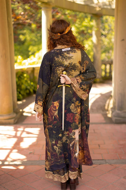 The Messenger Opera Duster Robe w/ Joan of Arc & Florals - ivyandlavyboutique Market of Stars (USA)