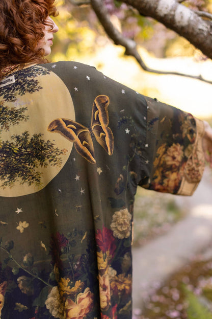 The Messenger Opera Duster Robe w/ Joan of Arc & Florals - ivyandlavyboutique Market of Stars (USA)