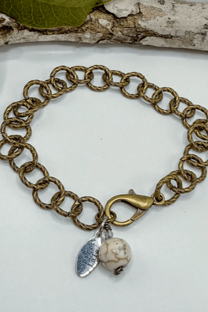 The Simple Brass Chain Bracelet w/ Gemstone - ivyandlavyboutique Spirit Lala