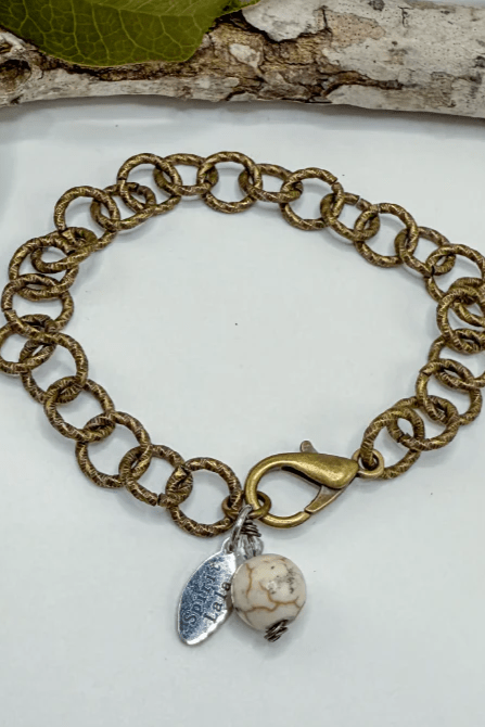 The Simple Brass Chain Bracelet w/ Gemstone - ivyandlavyboutique Spirit Lala