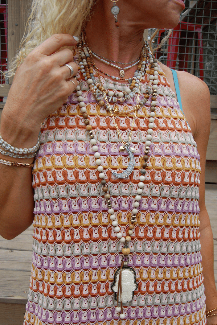 The Statement Hamsa Gemstone Necklace - ivyandlavyboutique Spirit Lala