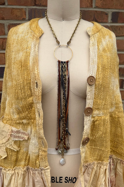 The Stunner Leather & Circle Necklave - ivyandlavyboutique ivyandlavyboutique