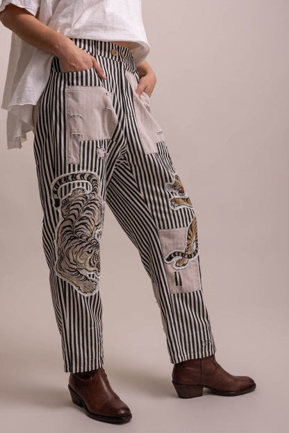 The Tiger & Stripe Pant - Boho Wanderlust Boutique Blue Velvet