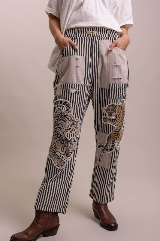 The Tiger & Stripe Pant - Boho Wanderlust Boutique Blue Velvet