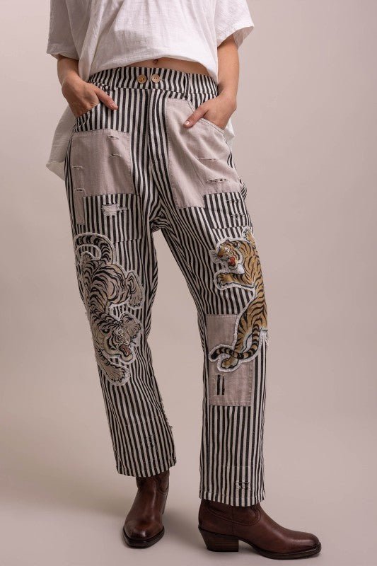 The Tiger & Stripe Pant - Boho Wanderlust Boutique Blue Velvet