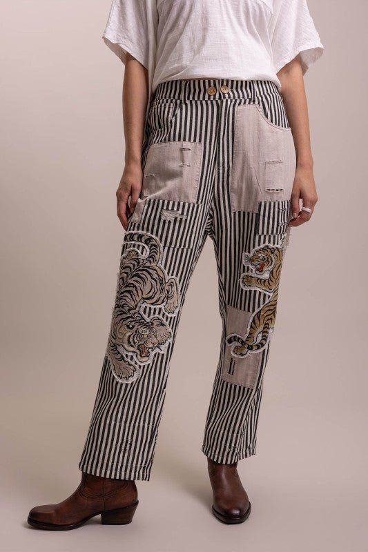 The Tiger & Stripe Pant - Boho Wanderlust Boutique Blue Velvet