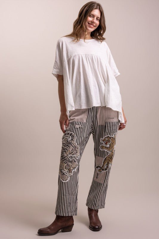 The Tiger & Stripe Pant - Boho Wanderlust Boutique Blue Velvet