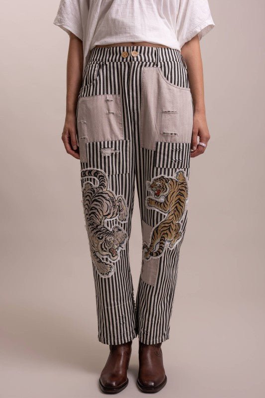 The Tiger & Stripe Pant - Boho Wanderlust Boutique Blue Velvet