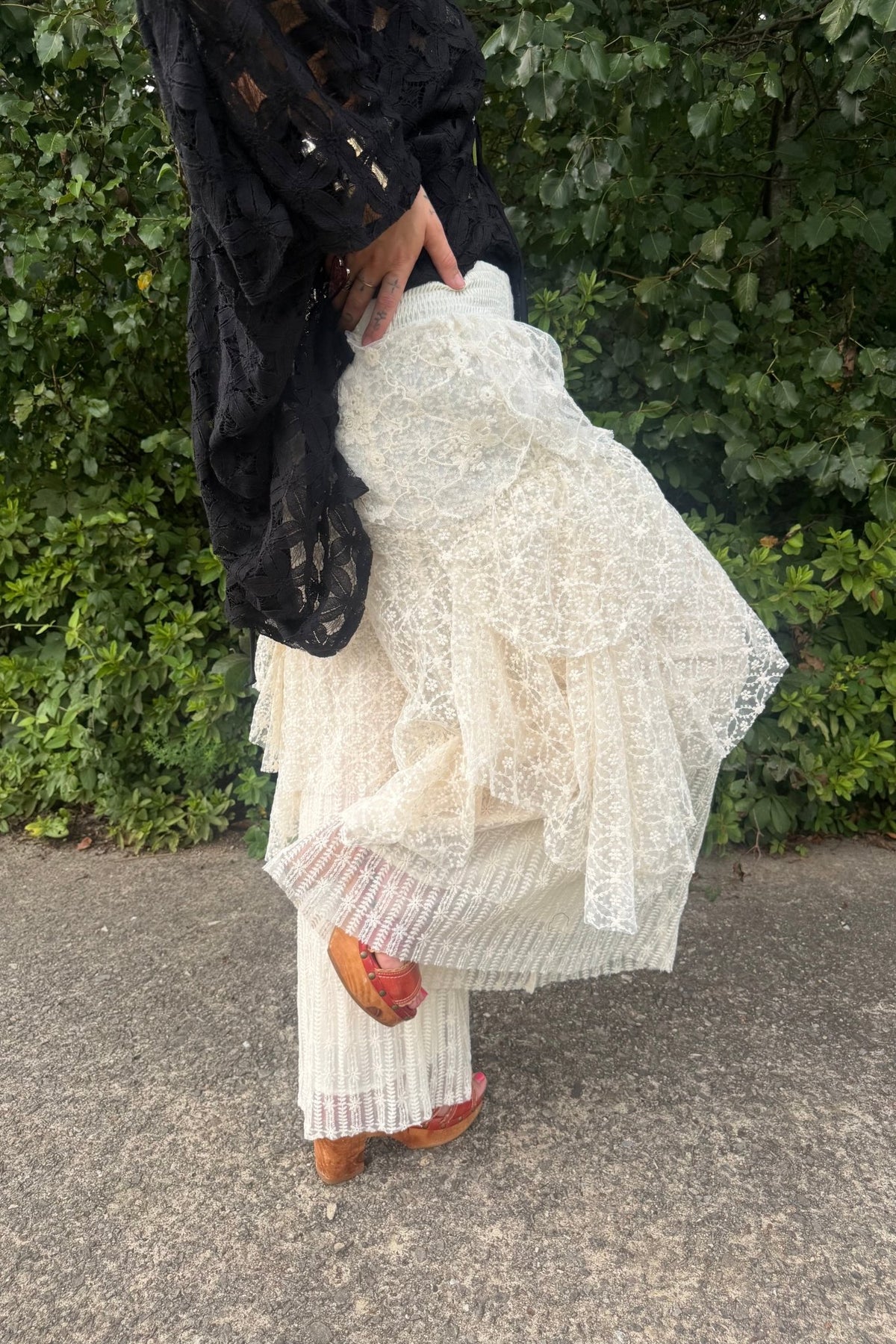 The Victorian Cascading Lace Ruffle Pant - ivyandlavyboutique Blue Velvet