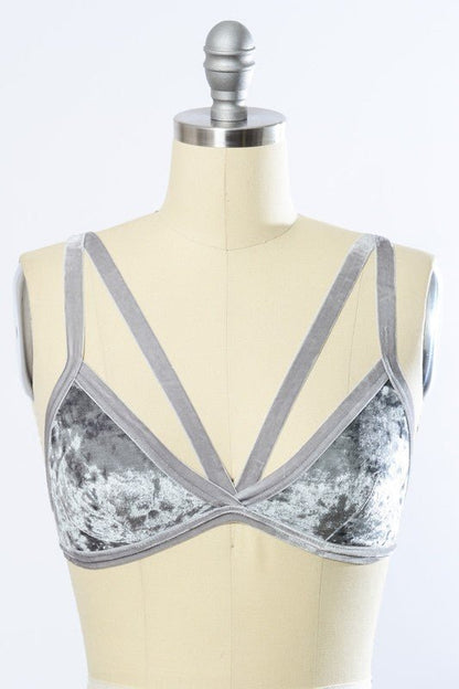 The Viv Crushed Velvet Bralette - ivyandlavyboutique Leto Accessories