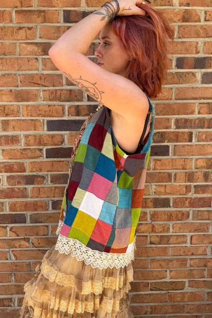Through the Window Pane Tank - ivyandlavyboutique Jaded Gypsy