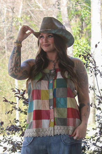Through the Window Pane Tank - ivyandlavyboutique Jaded Gypsy