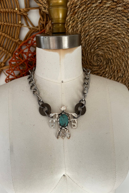 Thunderbird Necklace w/ Dyed Howlite - ivyandlavyboutique Art by Amy