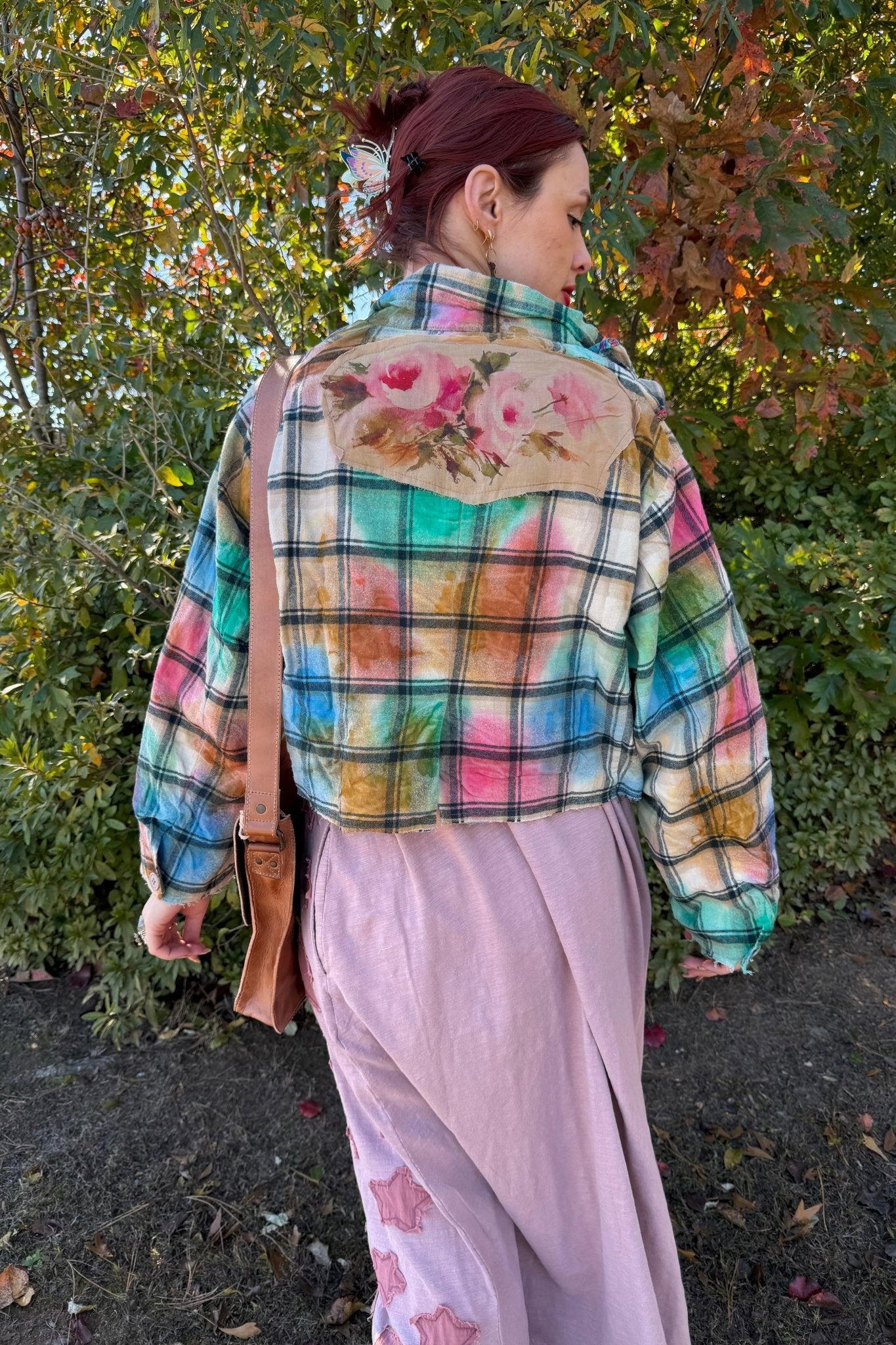 Tie Dye Bliss Cropped Flannel Jacket - ivyandlavyboutique A Rare Bird Shop