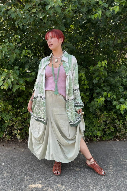 Tiffany Cotton Harem Style Skirt - ivyandlavyboutique Karma Highway