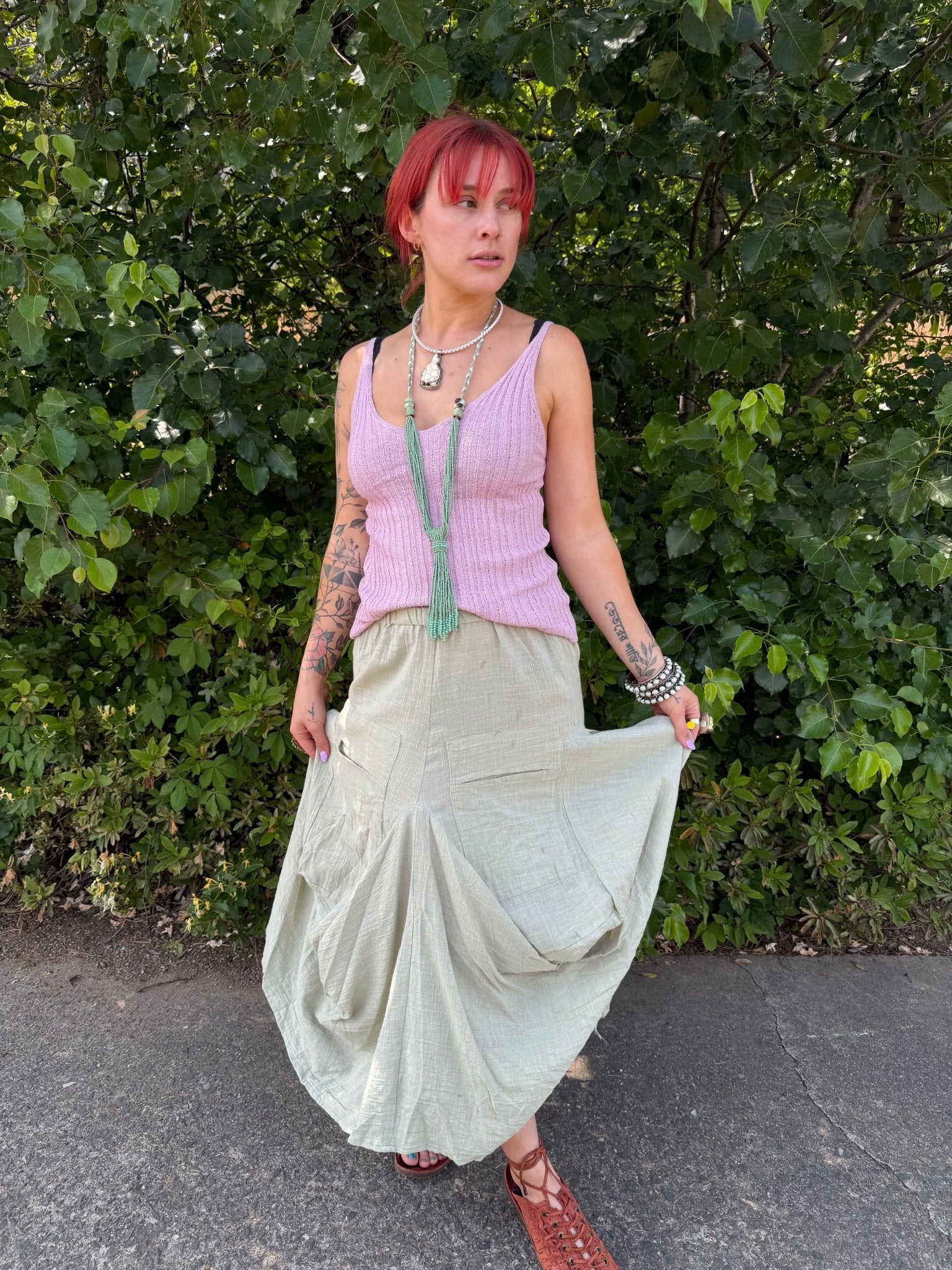 Tiffany Cotton Harem Style Skirt - ivyandlavyboutique Karma Highway
