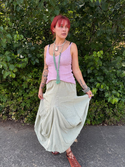 Tiffany Cotton Harem Style Skirt - ivyandlavyboutique Karma Highway