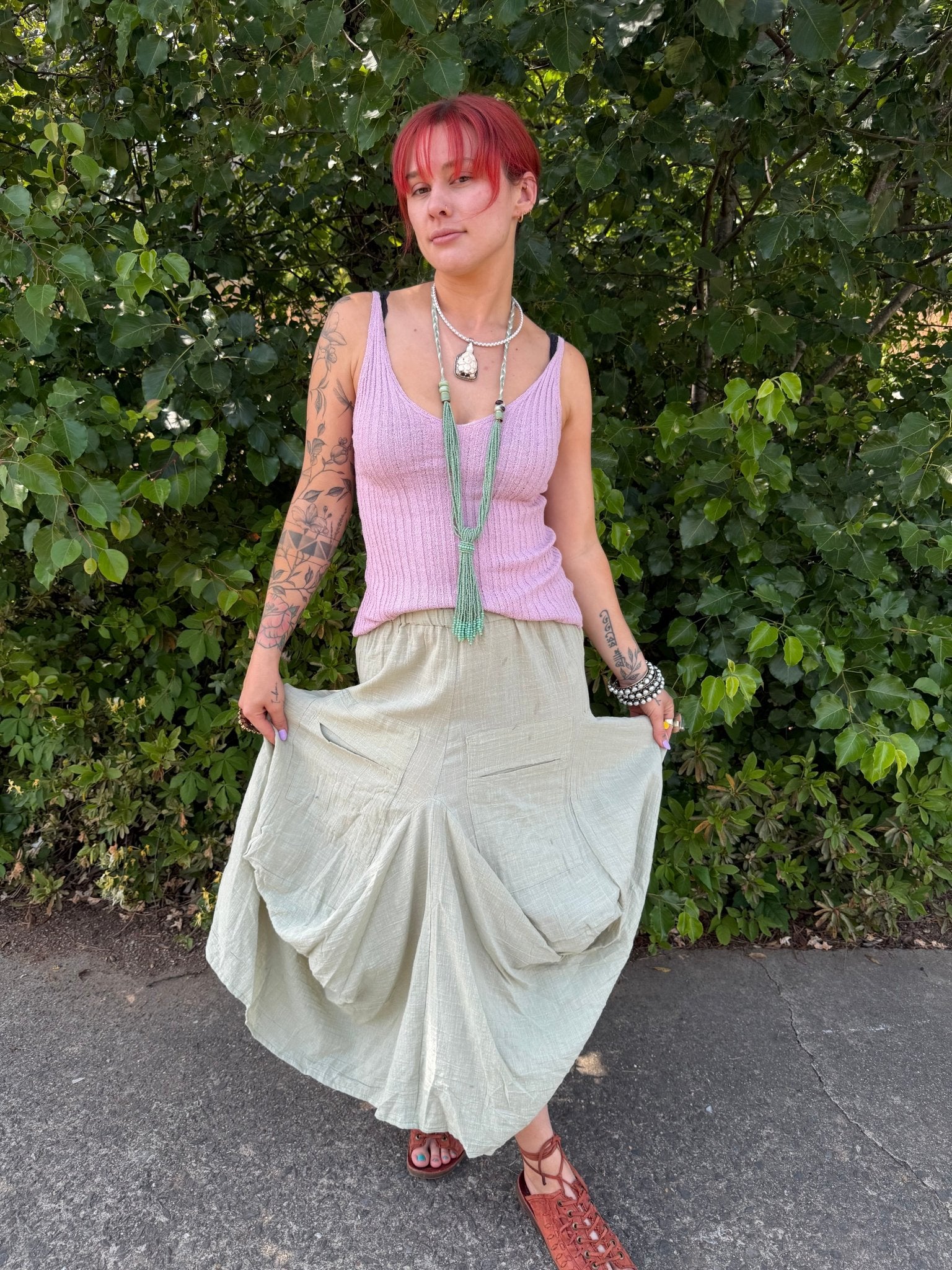 Tiffany Cotton Harem Style Skirt - ivyandlavyboutique Karma Highway
