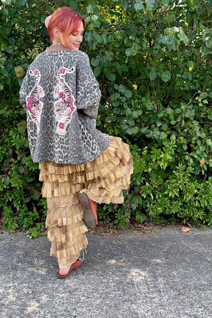 Tiger And Roses Cardigan - ivyandlavyboutique Davi & Dani