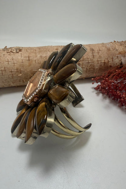 Tiger Eyes Watching You Cuff - ivyandlavyboutique ivyandlavyboutique