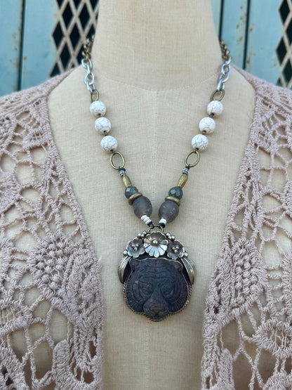 Tiger Face Handmade Necklace - ivyandlavyboutique ivyandlavyboutique