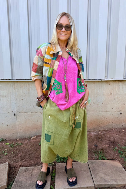 To The Point Patchwork Dreams Button Down - ivyandlavyboutique Jaded Gypsy