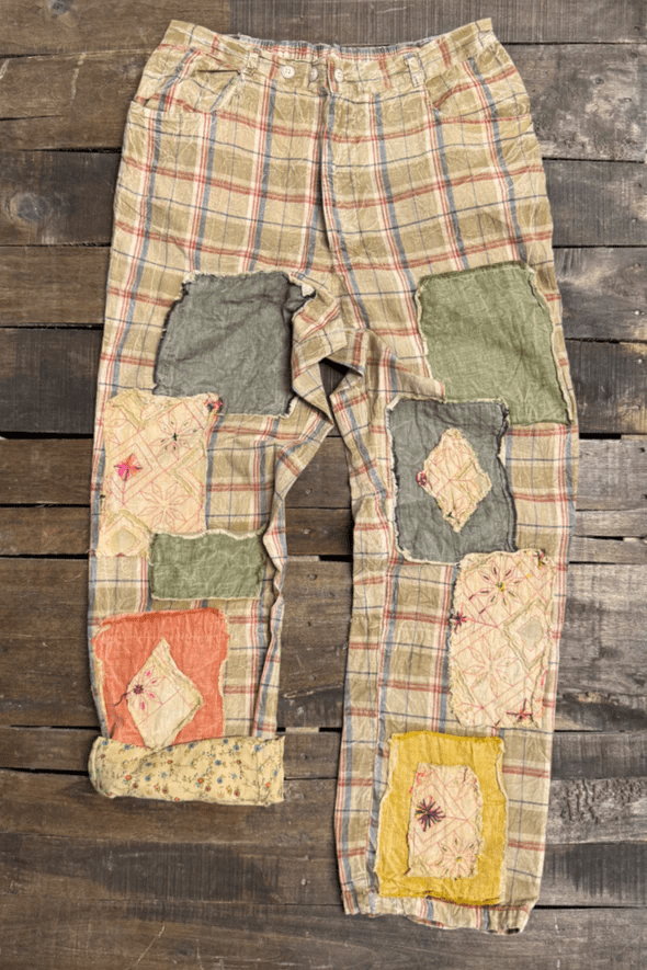 Traveling On Pants in Patched Together - ivyandlavyboutique Jaded Gypsy