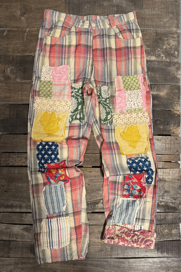 Traveling On Pants in Patched Up - ivyandlavyboutique Jaded Gypsy
