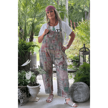Travels Await Overalls - Navy Plaid: One Size - ivyandlavyboutique Jaded Gypsy