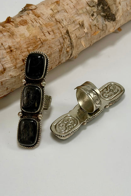 Triple Black Long Ring - ivyandlavyboutique ivyandlavyboutique