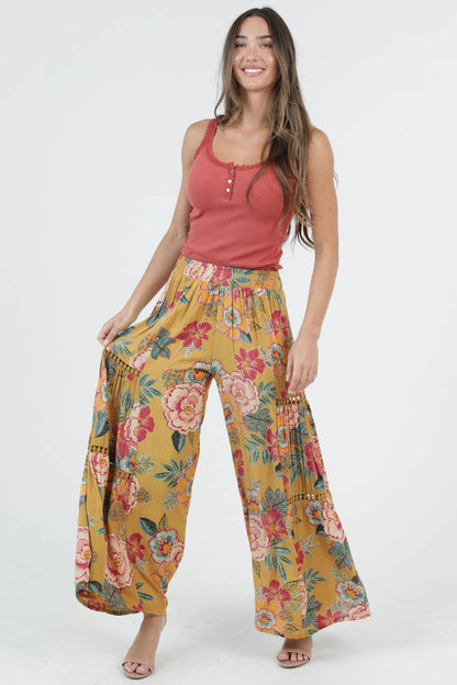 Tropical Bliss Wide Leg Pants - ivyandlavyboutique ANGIE