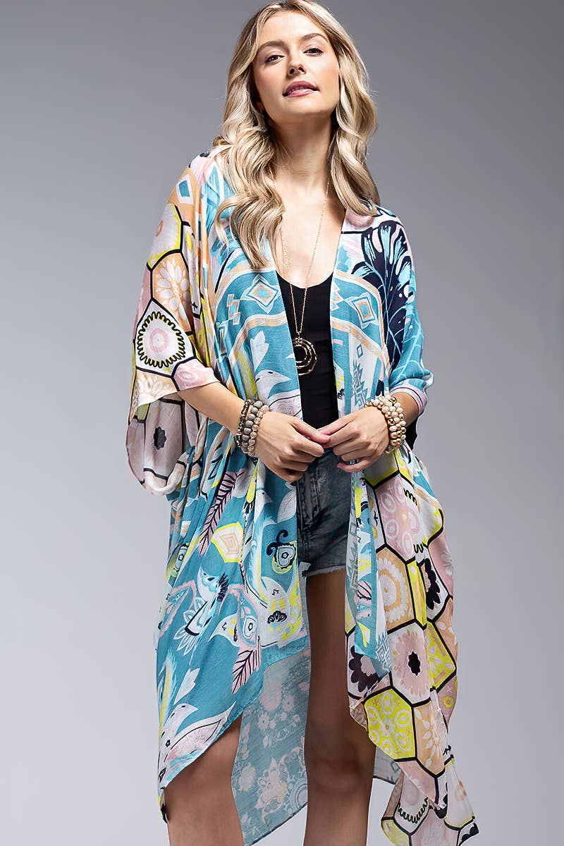 Tropical Pattern Kimono - ivyandlavyboutique Urbanista