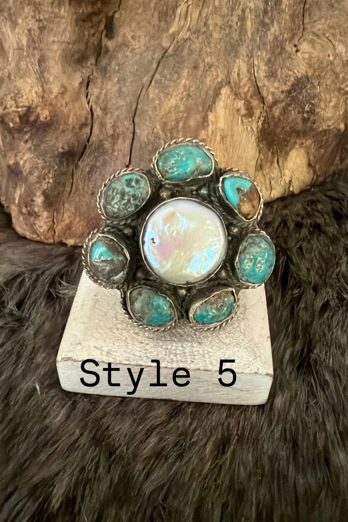 Turquoise And Pearl Ring - Boho Wanderlust Boutique Boho Wanderlust Boutique