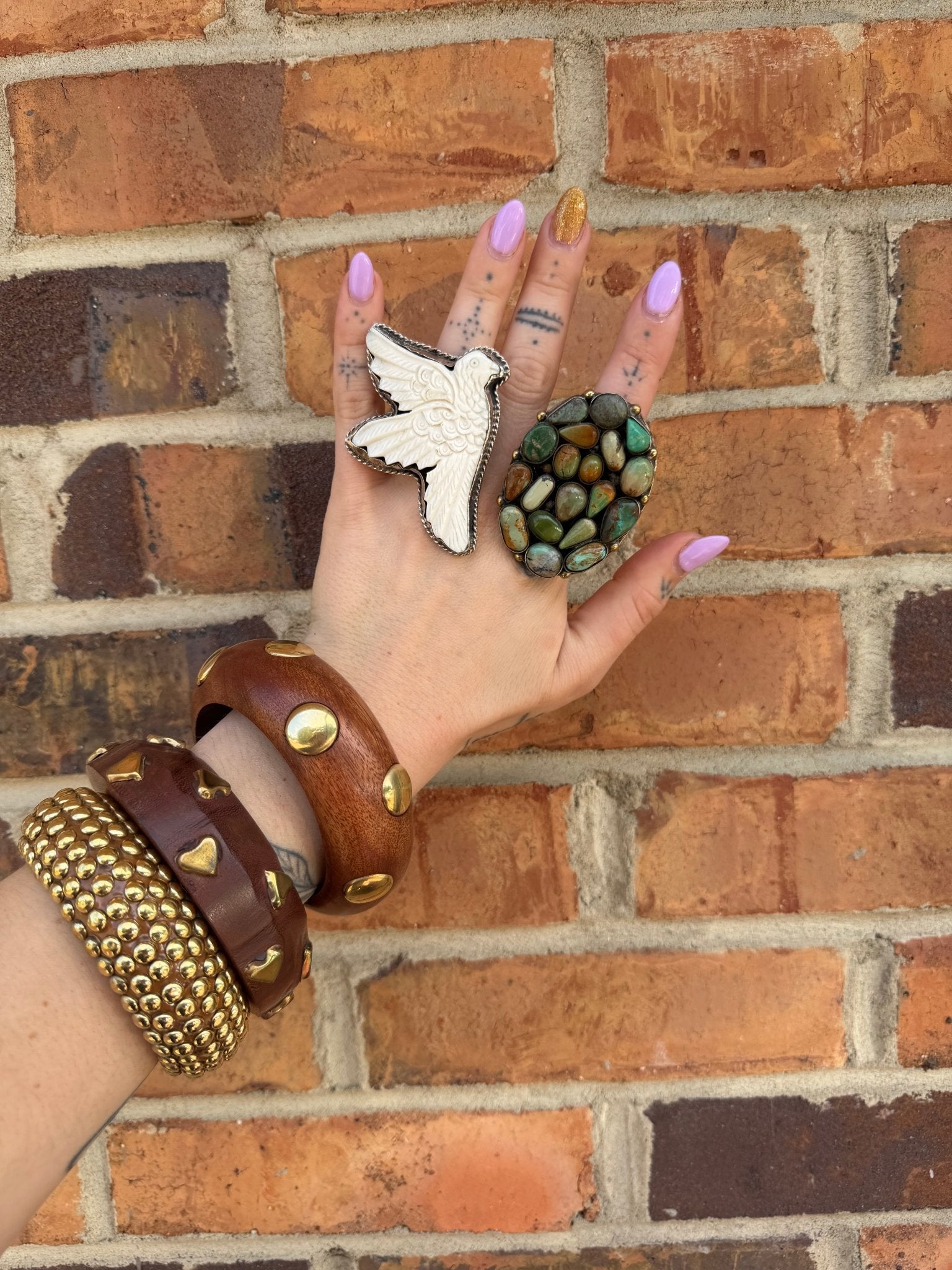 Turquoise Bird Nest Ring - Size 8.5 - ivyandlavyboutique ivyandlavyboutique