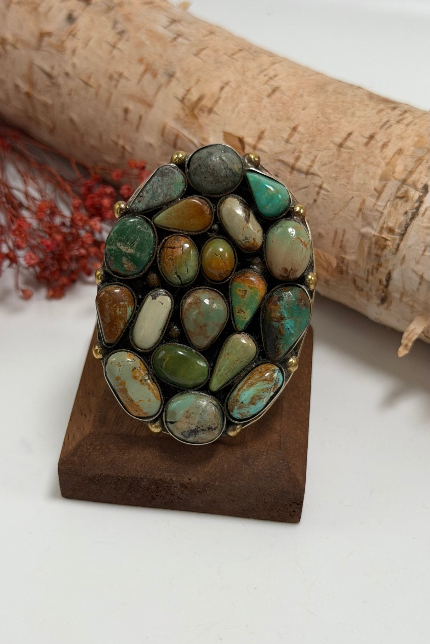 Turquoise Bird Nest Ring - Size 8.5 - ivyandlavyboutique ivyandlavyboutique