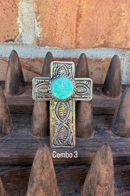 Turquoise Cross Ring - ivyandlavyboutique ivyandlavyboutique