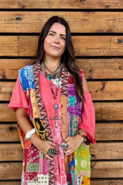 Turquoise & Crystal Cross Necklace - ivyandlavyboutique Spirit Lala