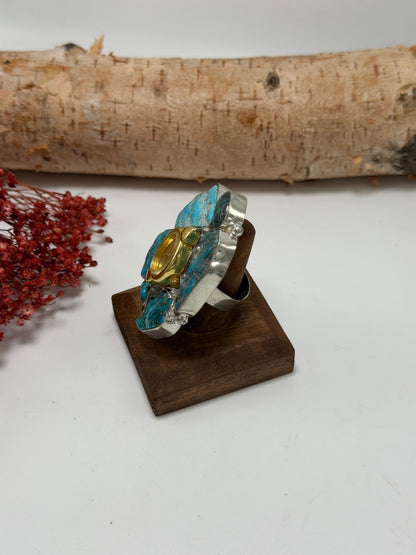 Turquoise & Gold Tick Tock Watch Ring 3 - ivyandlavyboutique ivyandlavyboutique