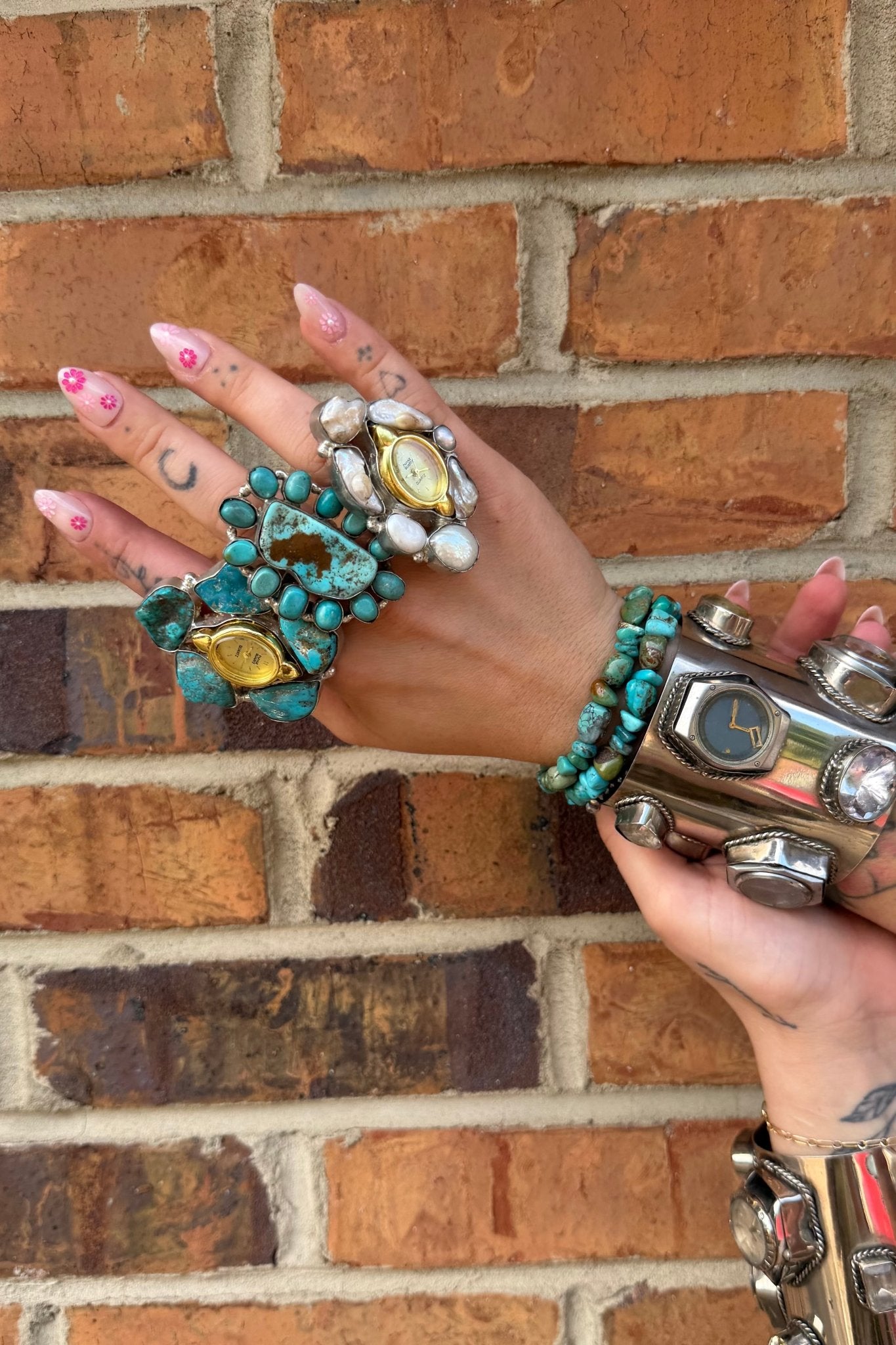 Turquoise & Gold Tick Tock Watch Ring 3 - ivyandlavyboutique ivyandlavyboutique