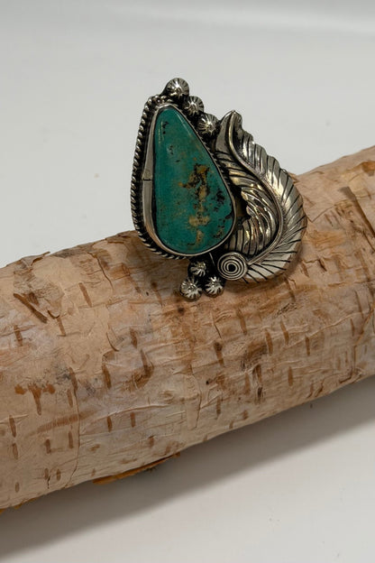 Turquoise Leaf Teardrop Ring - ivyandlavyboutique ivyandlavyboutique