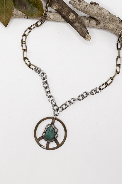 Turquoise Peace Sign Necklace - ivyandlavyboutique Spirit Lala