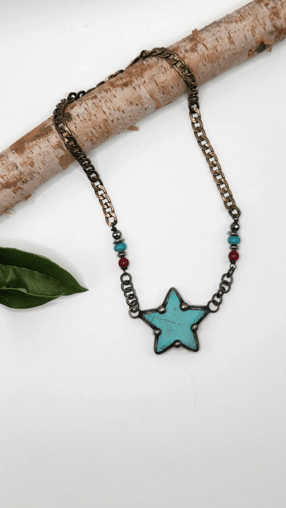 Turquoise Star Choker Necklace - ivyandlavyboutique Spirit Lala
