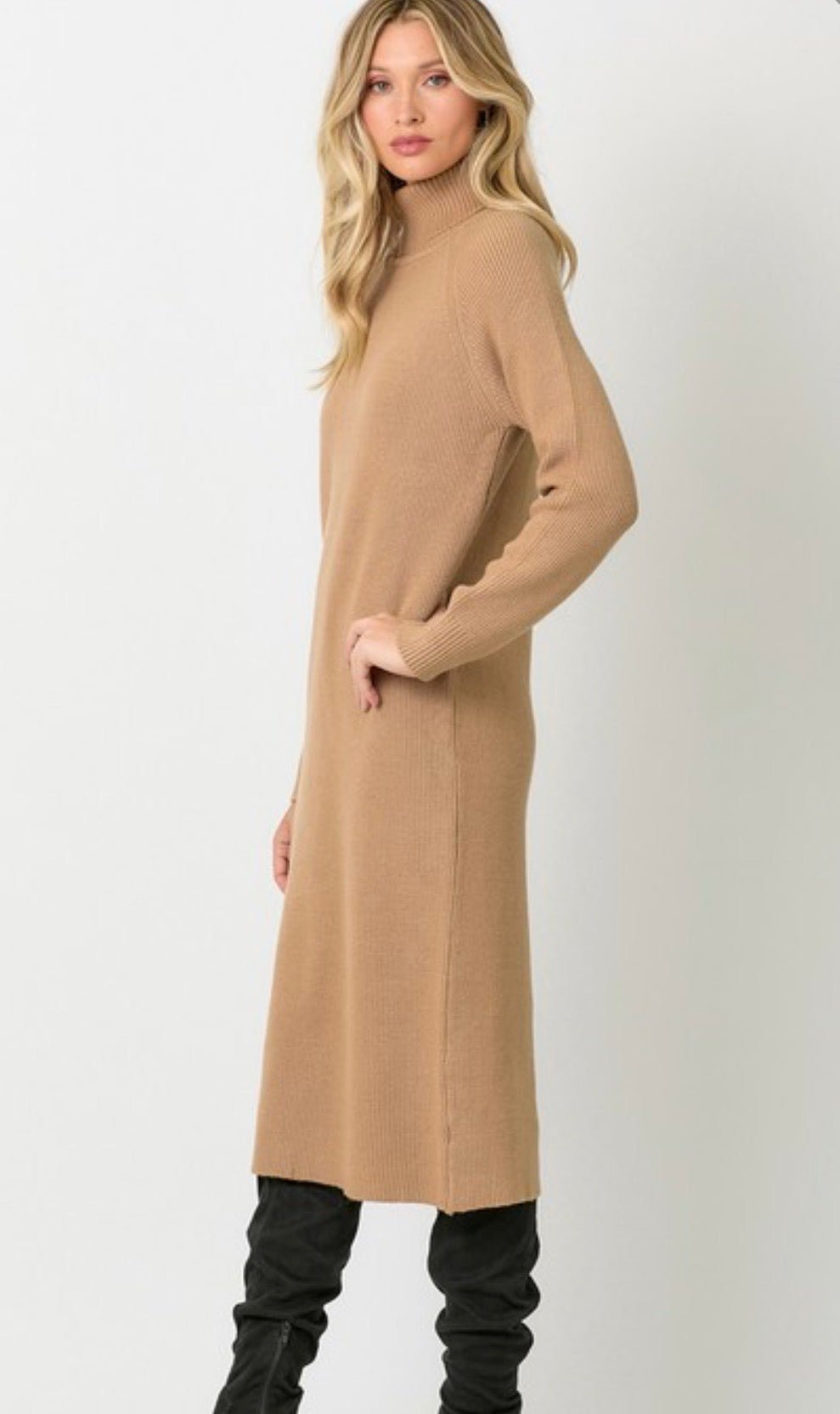 Turtle Neck Sweater Dress - ivyandlavyboutique ivyandlavyboutique