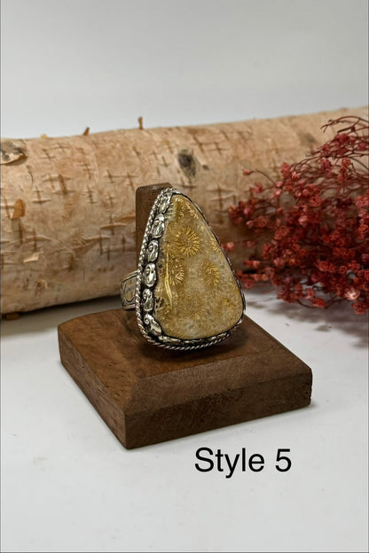 Unique Fossil Rings - ivyandlavyboutique ivyandlavyboutique