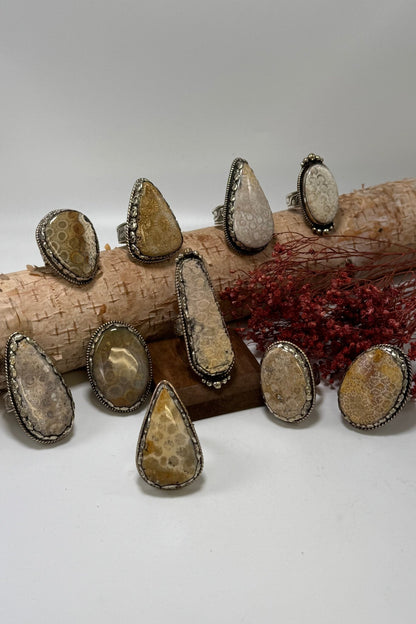 Unique Fossil Rings - ivyandlavyboutique ivyandlavyboutique