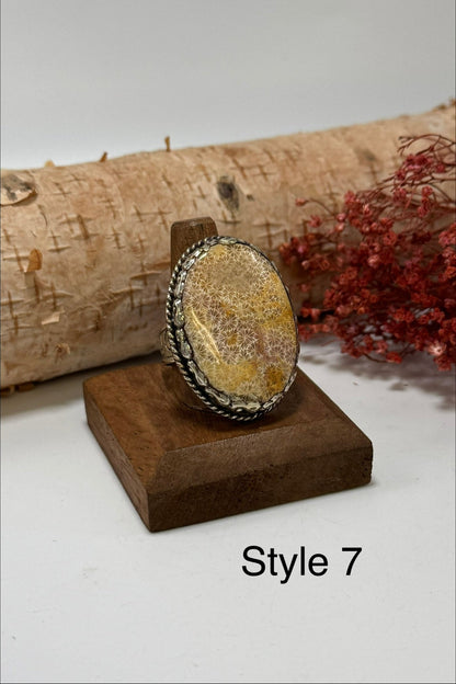 Unique Fossil Rings - ivyandlavyboutique ivyandlavyboutique